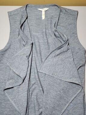 Matilda Jane Gray Sleeveless Draped Open Front Vest